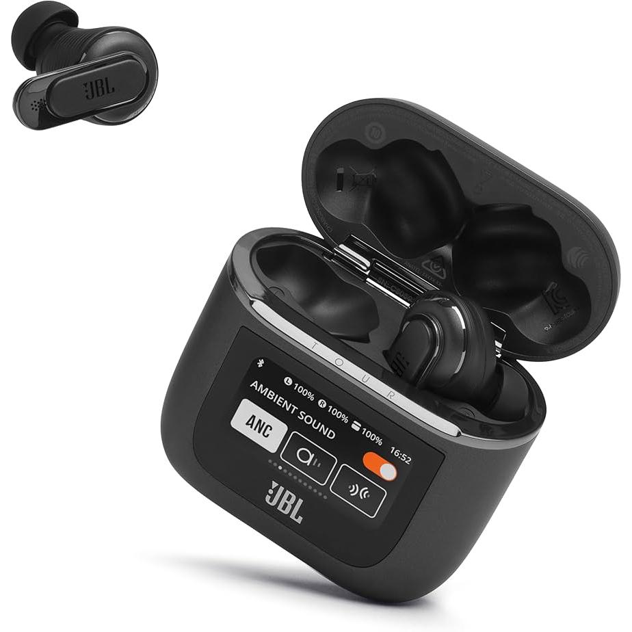 JBL Tour Pro 2 Earbud Noise-Cancelling Bluetooth Earphones - Black Refurbished - JBL refurbished available on Backmarket
