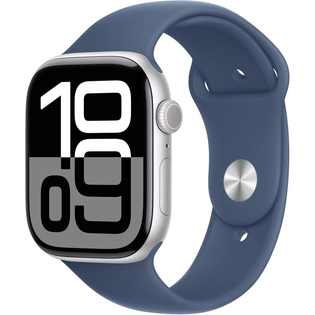 Apple Watch Series 10 (2024) GPS + Cellular 46 mm - Aluminium Silver - Sport band Blue Refurbished - Apple refurbished available on Backmarket