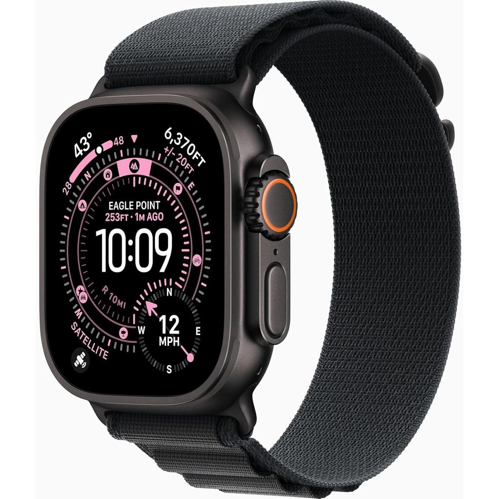 Apple Watch Ultra 3 (2025) GPS + Cellular 49 mm - Titanium Black - Alpine loop Black Reconditionné - Apple refurbished available on Backmarket