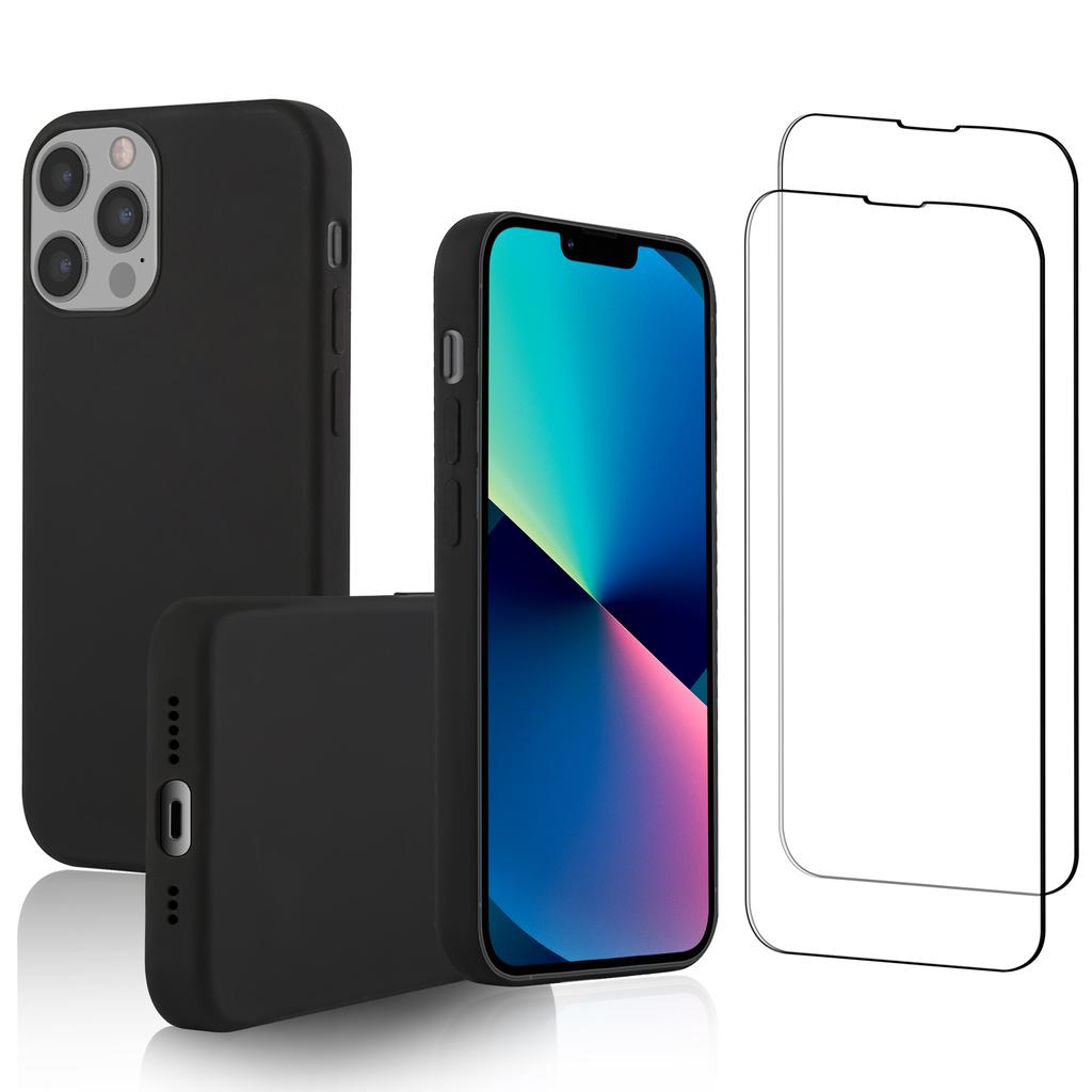 iPhone 13 Pro case and 2 protective screens - Silicone - Black Refurbished - N/A (je n'ai pas pu trouver de marque conn refurbished available on Backmarket