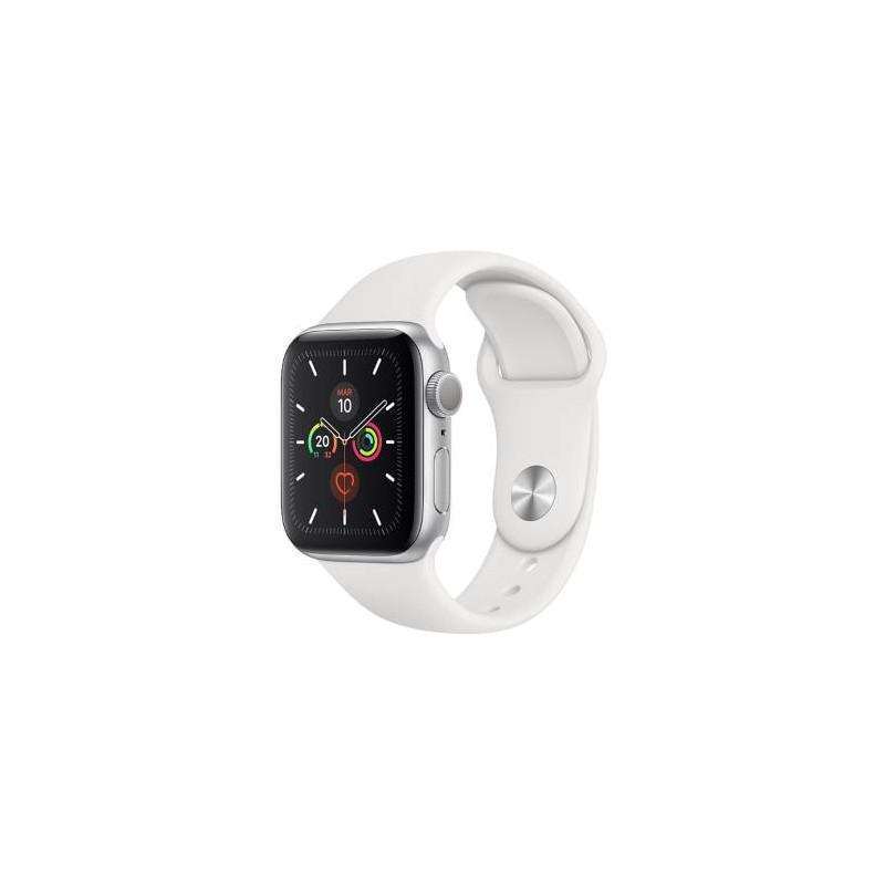 Apple Watch Series 5 (2019) GPS 40 mm - Aluminium Silver - Sport band White Reconditionné - Apple refurbished available on Backmarket