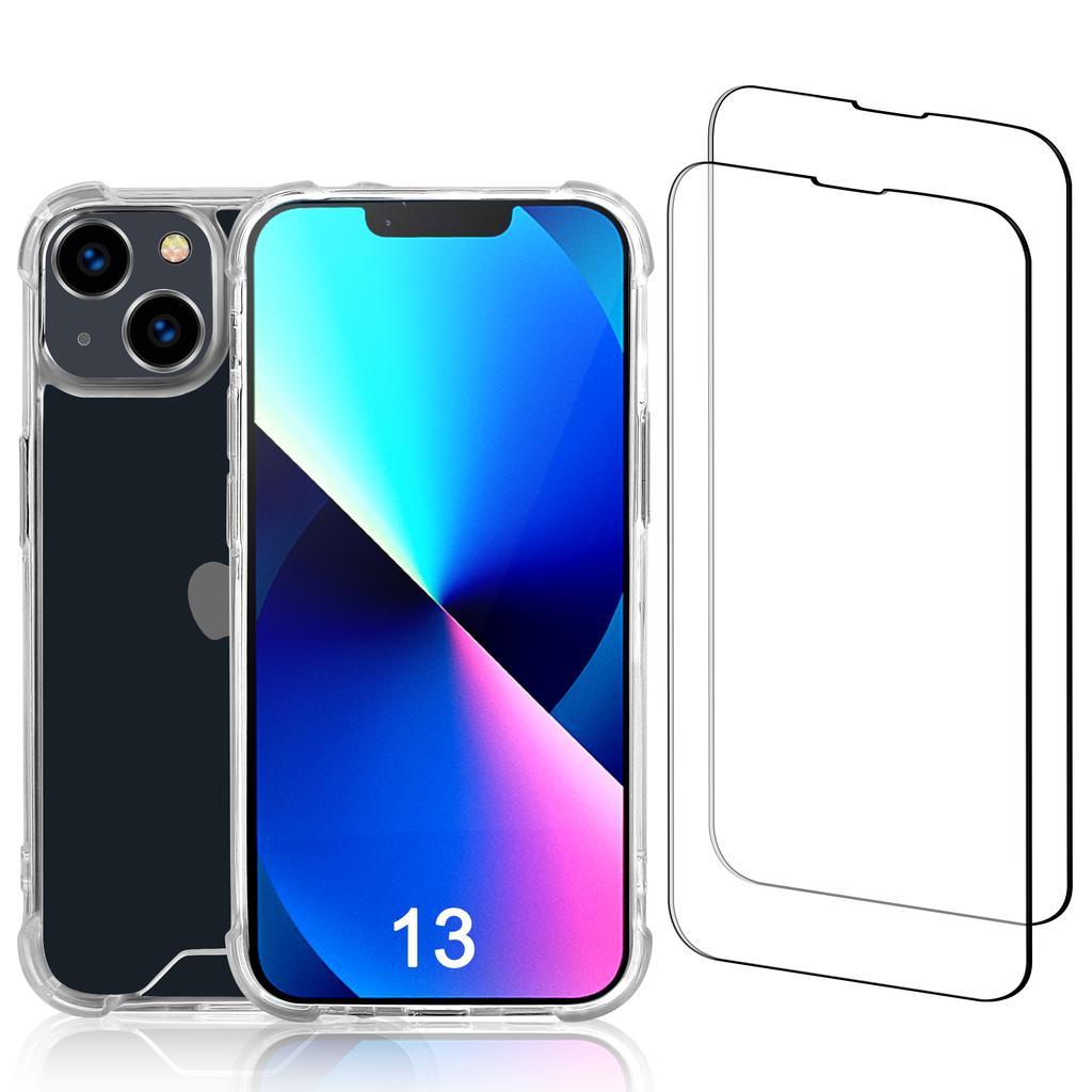 iPhone 13 case and 2 protective screens - Recycled plastic - Transparent Refurbished - EcoTech (si c'est une marque connue, sin refurbished available on Backmarket