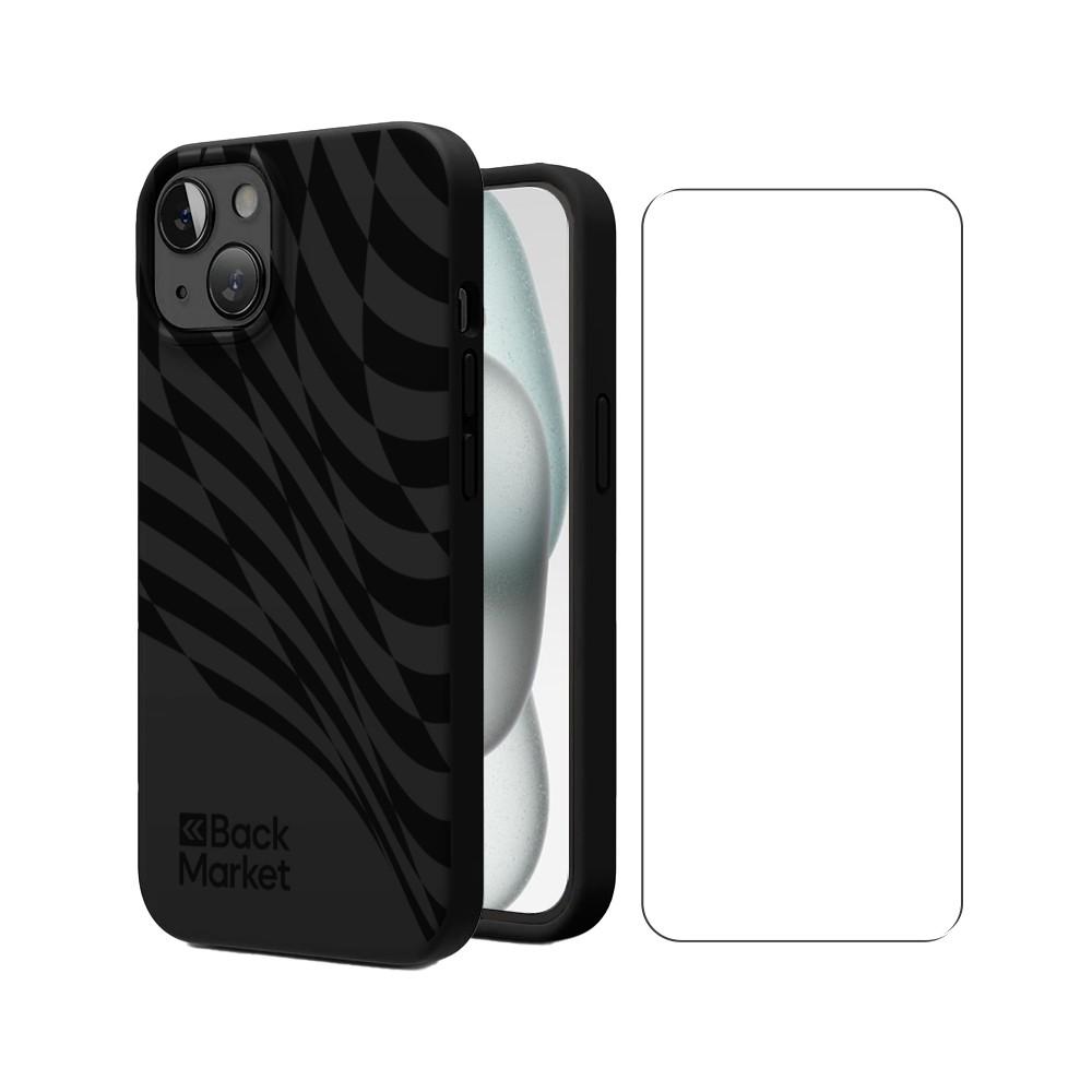 Back Market Case iPhone 15 and protective screen - 100% Biodegradable - Black Wave Refurbished - Back Market refurbished available on Backmarket