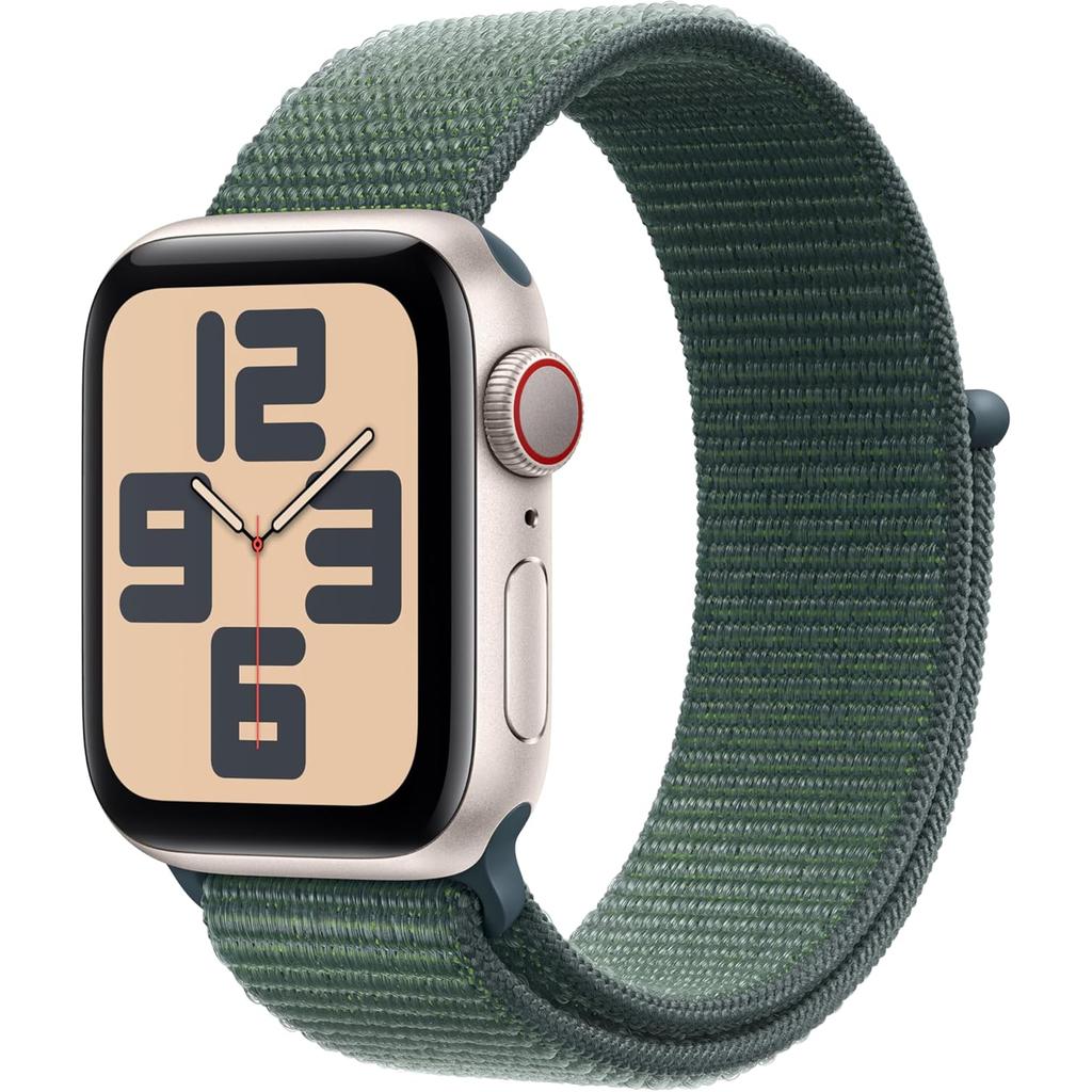 Apple Watch Series SE 2 (2022) GPS + Cellular 44 mm - Aluminium Starlight - Sport loop Green Reconditionné - Apple refurbished available on Backmarket