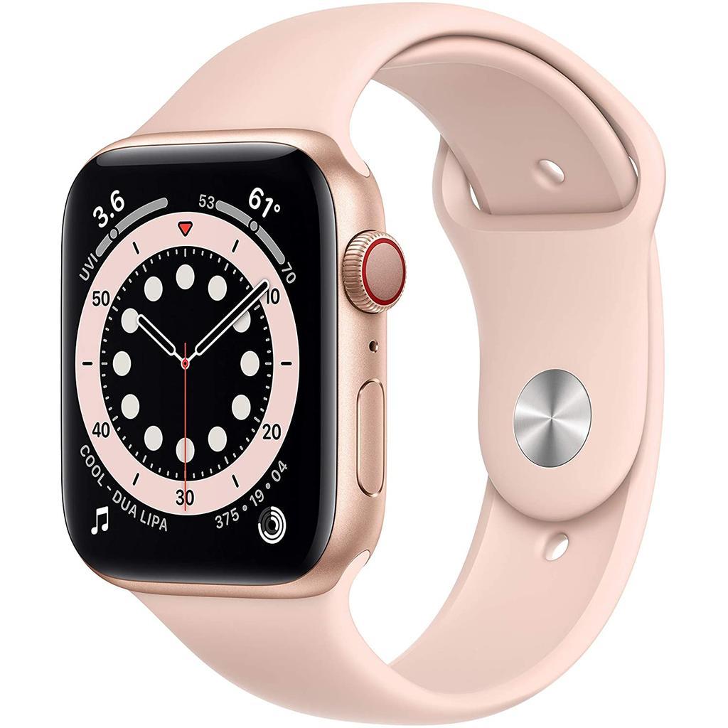 Apple Watch Series 6 (2020) GPS + Cellular 44 mm - Aluminium Gold - Sport band Pink Reconditionné - Apple refurbished available on Backmarket