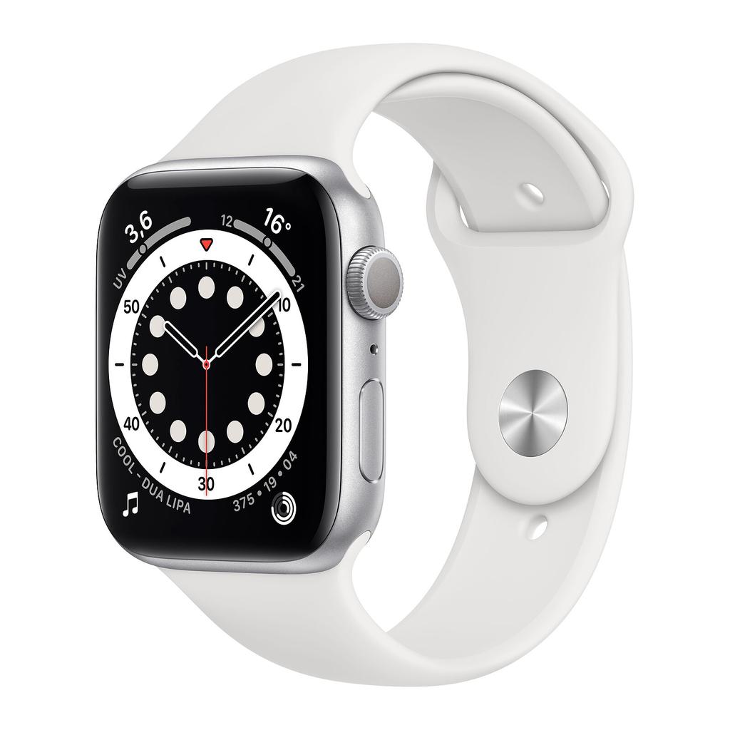Apple Watch Series 6 (2020) GPS + Cellular 44 mm - Aluminium Silver - Sport band White Refurbished - Apple refurbished available on Backmarket