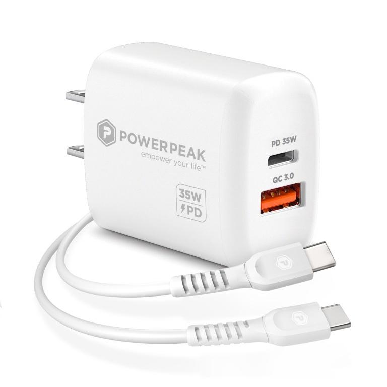 Powerp 35W PD Wall Charger With Type C-C Cable Smartphone Accessories Refurbished - N/A (Il n'y a pas assez d'in refurbished available on Backmarket