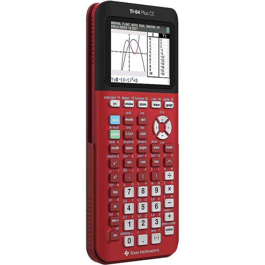 Texas Instruments TI-84 Plus CE Calculator - Radical Red Calculator Reconditionné - Texas Instruments refurbished available on Backmarket