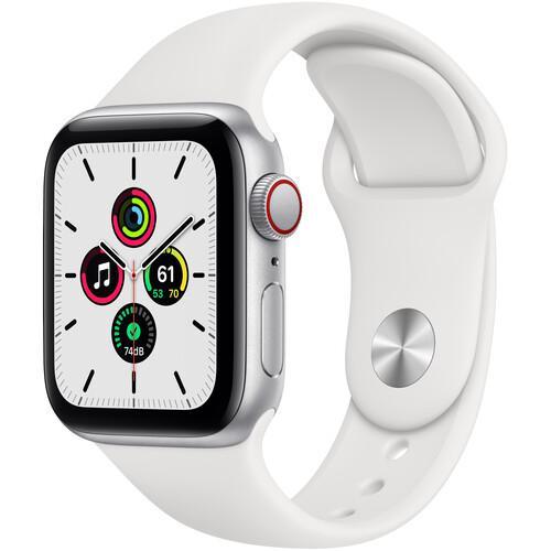Apple Watch Series SE 1 (2020) GPS + Cellular 44 mm - Aluminium Silver - Sport band White Refurbished - Apple refurbished available on Backmarket