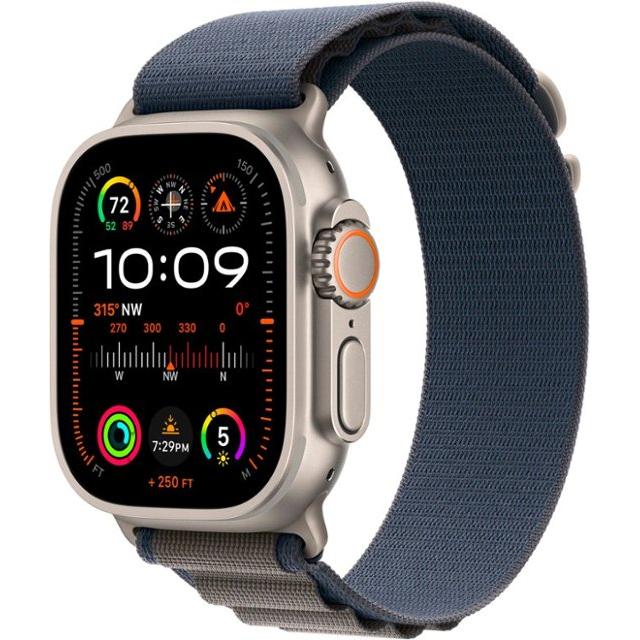 Apple Watch Ultra 2 (2023) GPS + Cellular 49 mm - Titanium Natural Titanium - Alpine loop Blue Reconditionné - Apple refurbished available on Backmarket