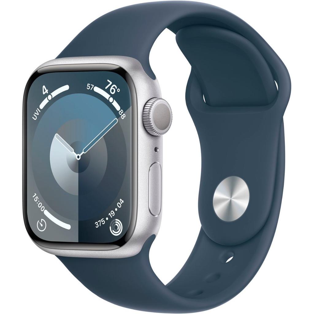 Apple Watch Series 9 (2023) GPS 41 mm - Aluminium Silver - Sport band Blue Refurbished - Apple refurbished available on Backmarket
