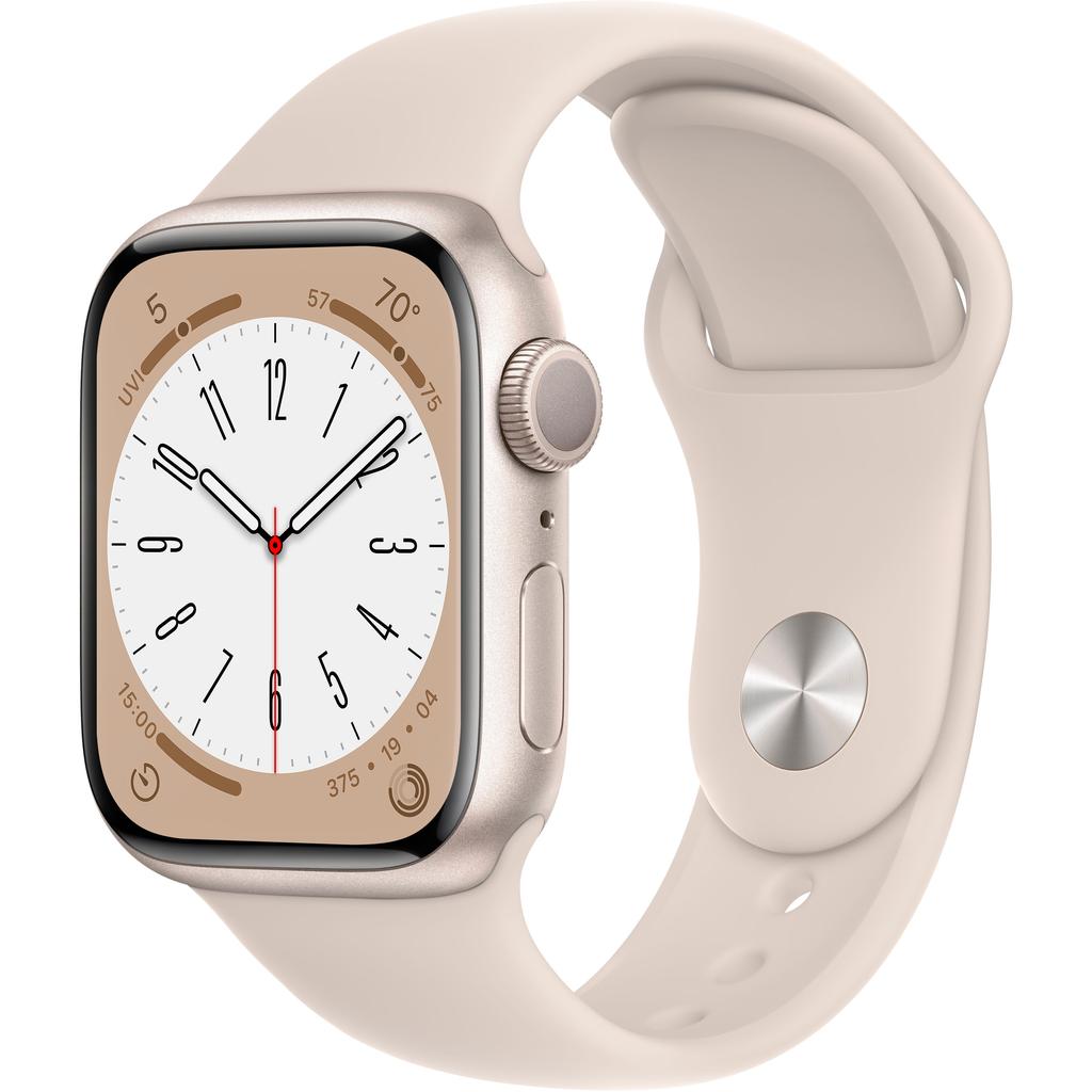 Apple Watch Series 8 (2022) GPS 41 mm - Aluminium Silver - Sport band Starlight Reconditionné - Apple refurbished available on Backmarket