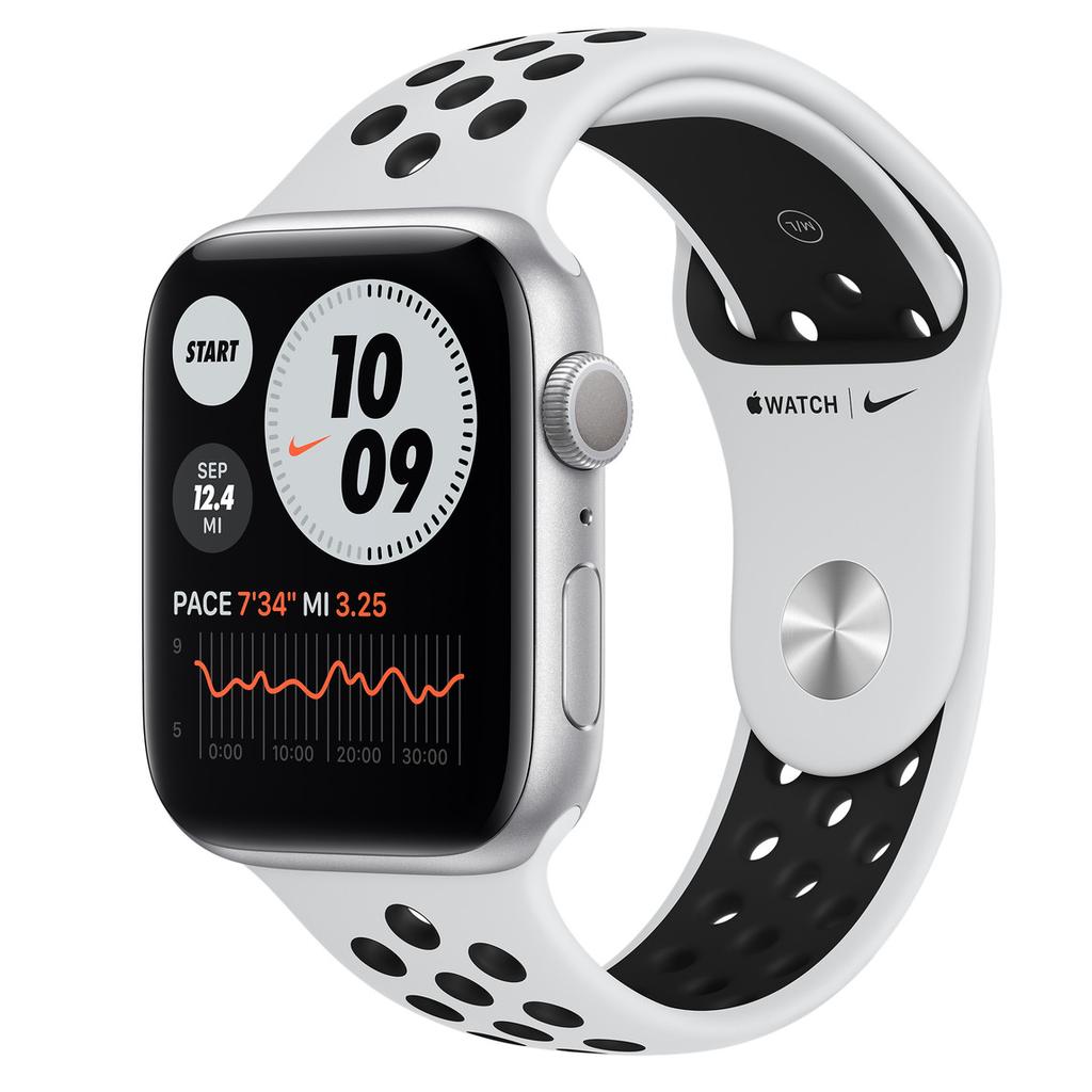 Apple Watch Series 6 (2020) GPS 40 mm - Aluminium Silver - Nike Sport band White/Black Reconditionné - Apple refurbished available on Backmarket