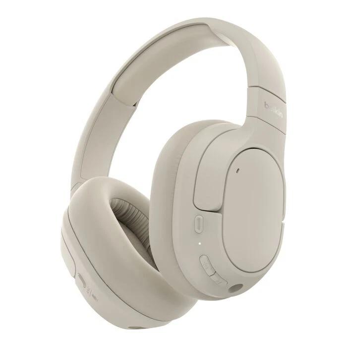 Belkin SoundForm Isolate Headphone Bluetooth with microphone - Beige, Sand Refurbished - Belkin refurbished available on Backmarket