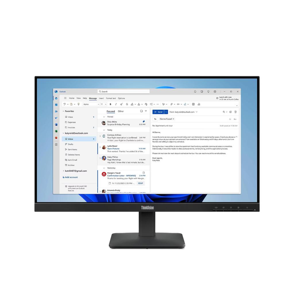 Lenovo 24-inch Monitor 1920 x 1080 LCD (ThinkVision S24-4e) Refurbished - Lenovo refurbished available on Backmarket