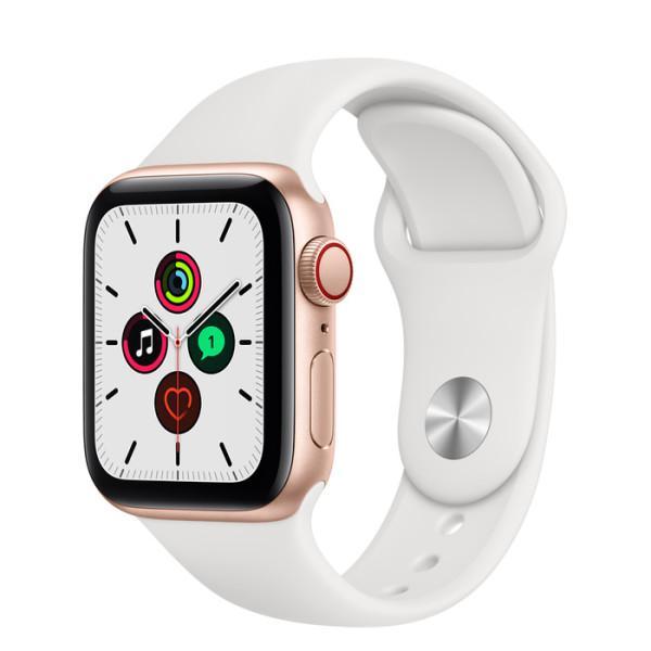 Apple Watch Series SE 1 (2020) GPS + Cellular 44 mm - Aluminium Gold - Sport band White Reconditionné - Apple refurbished available on Backmarket