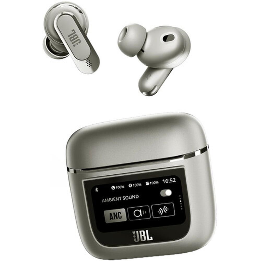JBL Tour Pro 2 Earbud Noise-Cancelling Bluetooth Earphones - Silver Refurbished - JBL refurbished available on Backmarket