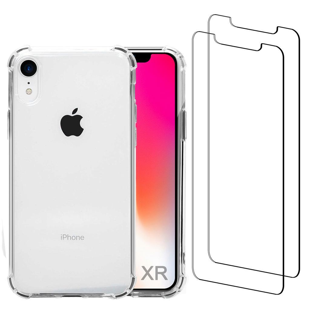 iPhone XR case and 2 protective screens - Recycled plastic - Transparent Refurbished - EcoTech (si c'est une marque connue, sin refurbished available on Backmarket