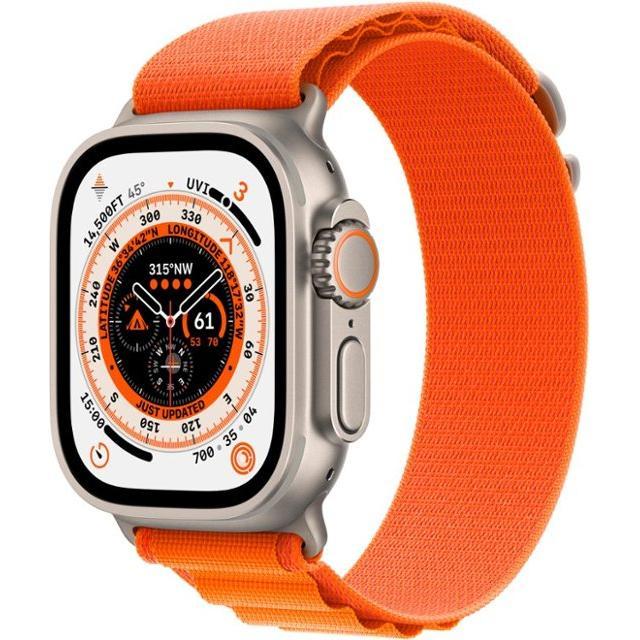 Apple Watch Ultra (2022) GPS + Cellular 49 mm - Titanium Natural Titanium - Alpine loop Orange