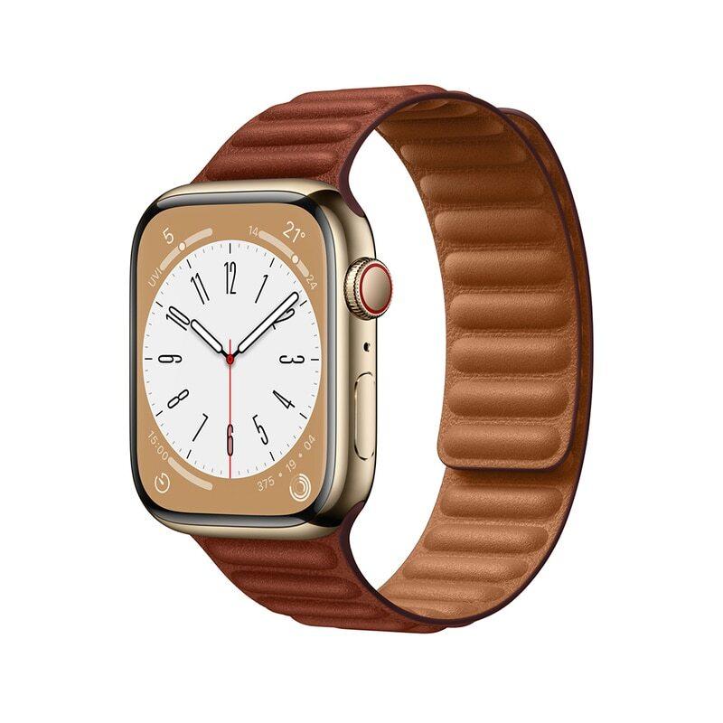 Apple Watch Band Leather Link 41mm - Umber - S/M Reconditionné - Apple refurbished available on Backmarket