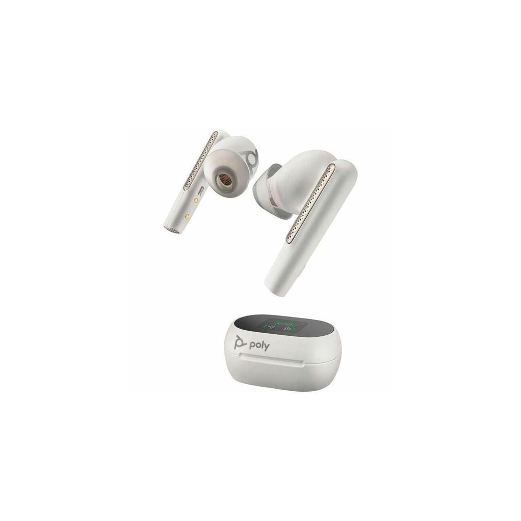 Poly Voyager Free 60+ Earbud Noise-Cancelling Bluetooth Earphones - White Refurbished - N/A (Il existe plusieurs marques avec le nom "Poly", il refurbished available on Backmarket