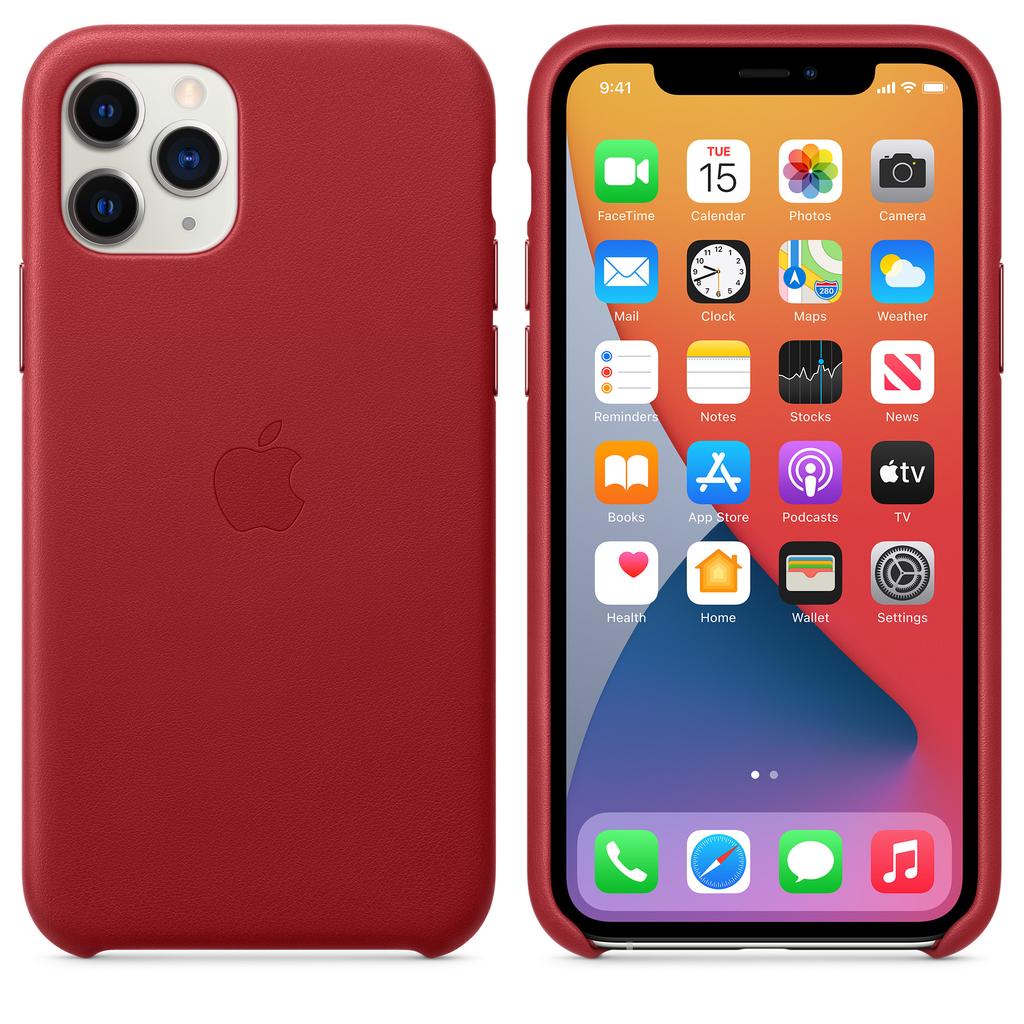 Apple Case iPhone 11 Pro Max - Leather Red Refurbished - Apple refurbished available on Backmarket