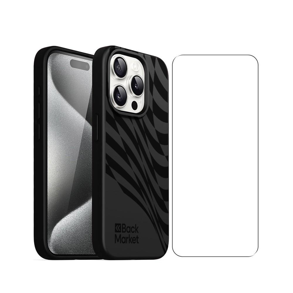 Back Market Case iPhone 15 Pro and protective screen - 100% Biodegradable - Black Wave Refurbished - Back Market refurbished available on Backmarket