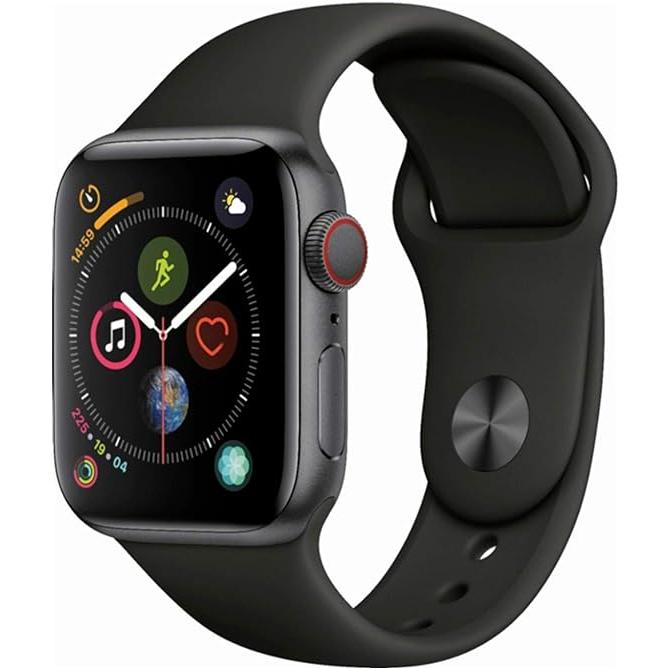 Apple Watch Series 4 (2018) GPS + Cellular 40 mm - Aluminium Space Gray - Sport band Black Reconditionné - Apple refurbished available on Backmarket