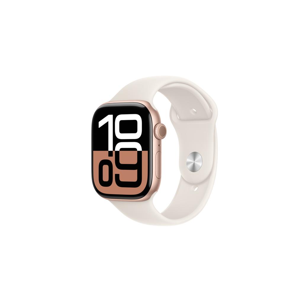 Apple Watch Series 10 (2024) GPS + Cellular 42 mm - Aluminium Rose Gold - Sport band Starlight Refurbished - Apple refurbished available on Backmarket