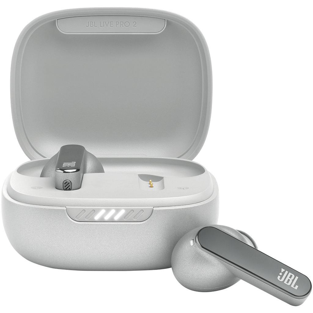JBLLIVEPRO2TWSSLAM-Z Earbud Noise-Cancelling Bluetooth Earphones - Silver Refurbished - JBL refurbished available on Backmarket