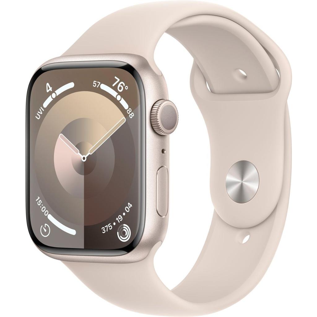Apple Watch Series 9 (2023) GPS 45 mm - Aluminium Starlight - Sport band Starlight Refurbished - Apple refurbished available on Backmarket