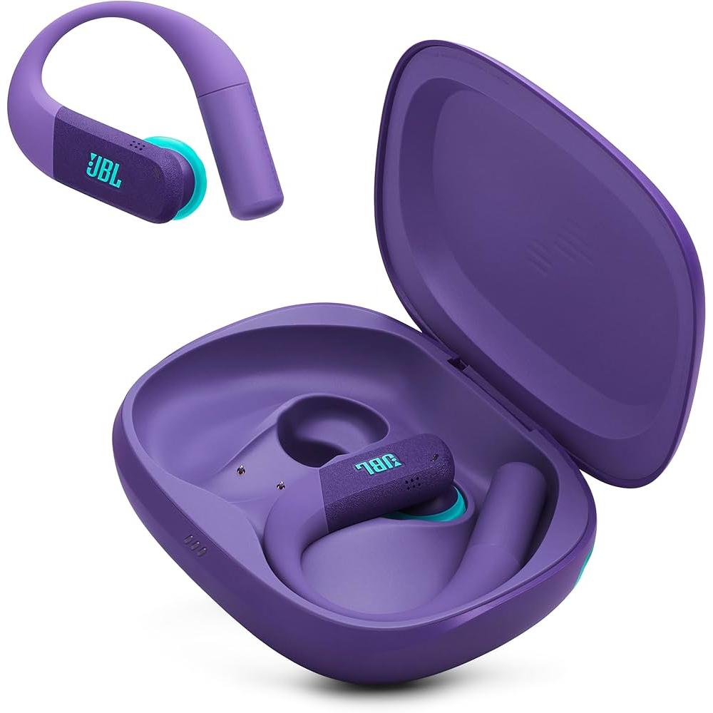 JBL Endurance Peak 4 Earbud Noise-Cancelling Bluetooth Earphones - Purple Refurbished - JBL refurbished available on Backmarket