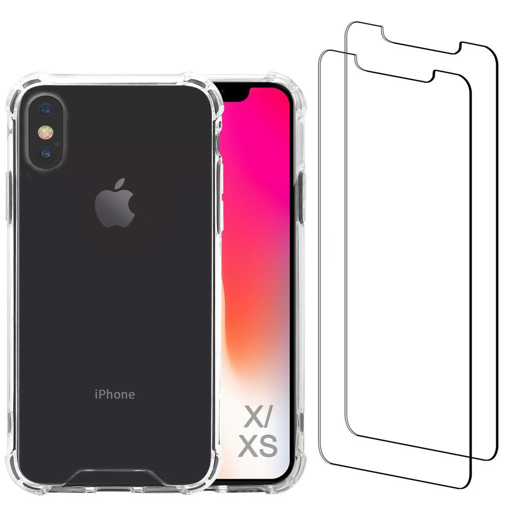 iPhone X/iPhone XS case and 2 protective screens - Recycled plastic - Transparent Refurbished - EcoTech (si c'est une marque connue, sin refurbished available on Backmarket