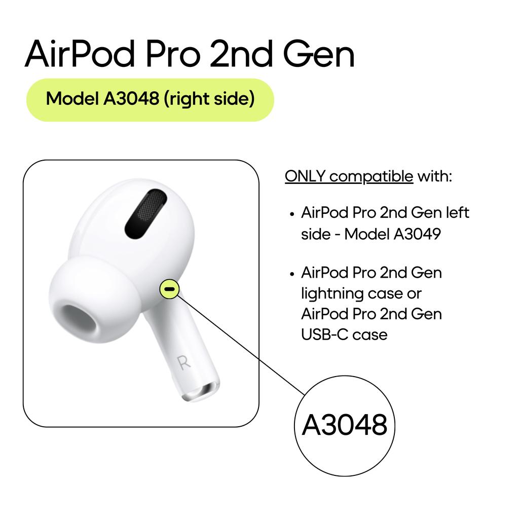 Apple Right Earpiece (USB-C MagSafe) for AirPods Pro 2nd gen (2022) - White (A3048) Refurbished - View 2 - Apple