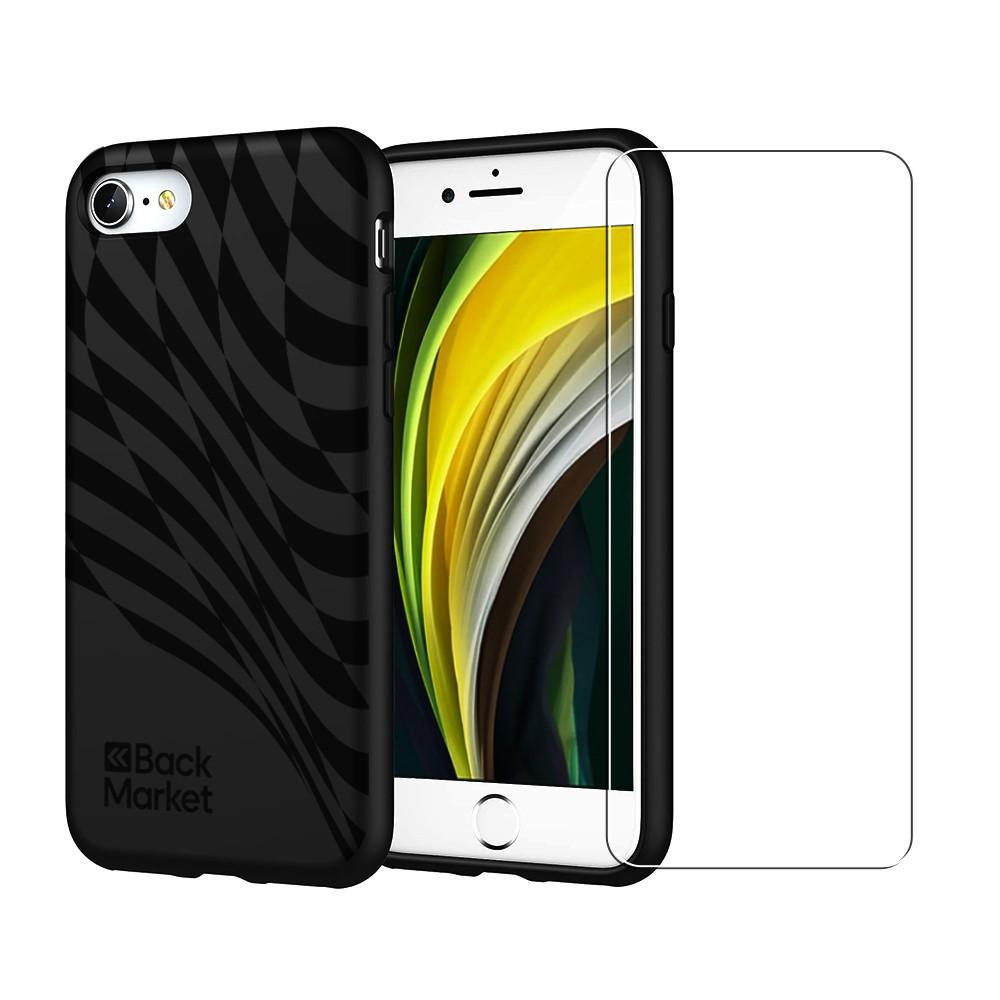 Back Market Case iPhone 7/8/SE 2020/2022 and protective screen - 100% Biodegradable - Black Wave Refurbished - Back Market refurbished available on Backmarket
