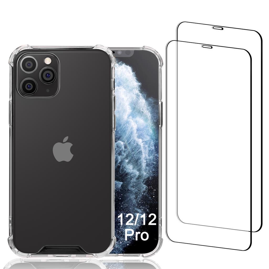 iPhone 12/iPhone 12 Pro case and 2 protective screens - Recycled plastic - Transparent Refurbished - EcoTech (si c'est une marque connue, sin refurbished available on Backmarket