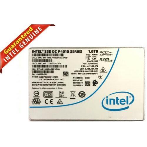 Intel SSD P4510 Series 1.6TB DC NVME U.2 2.5"" SSDPE2KX016T8M Solid State Drive Refurbished - Intel refurbished available on Backmarket