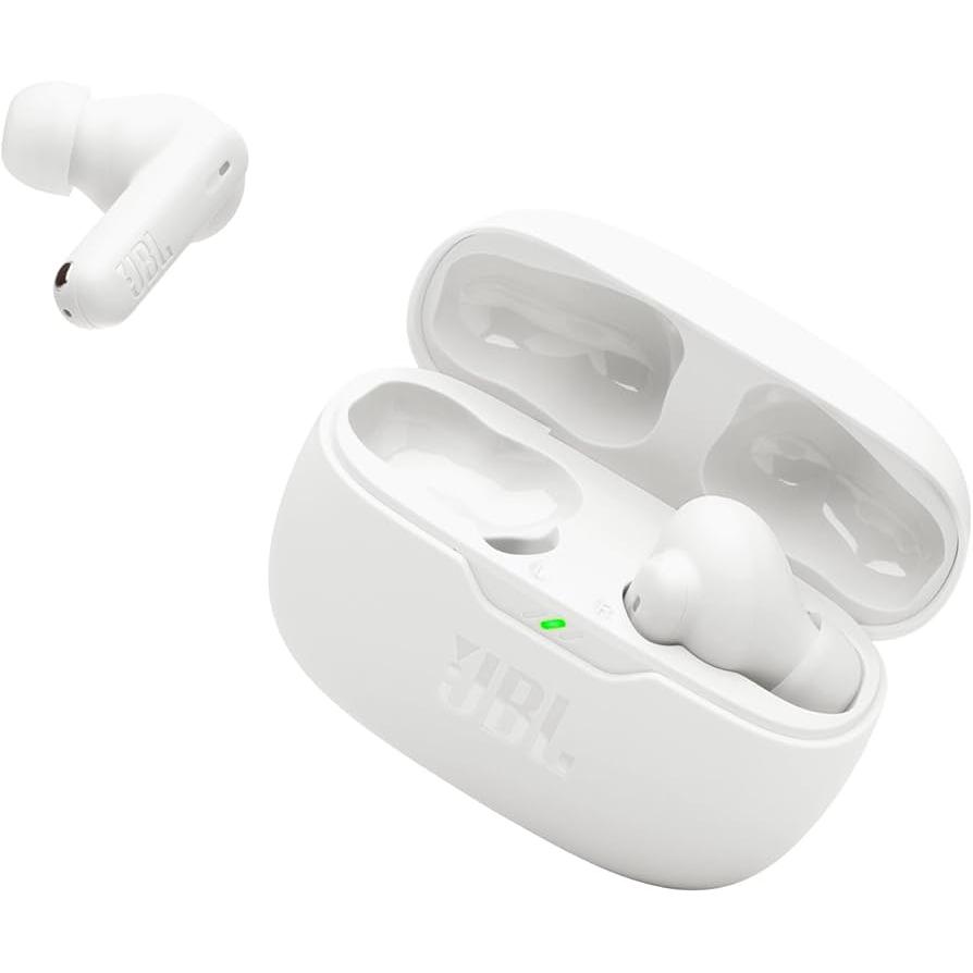 JBL Vibe Beam 2 Earbud Noise-Cancelling Bluetooth Earphones - White Refurbished - JBL refurbished available on Backmarket
