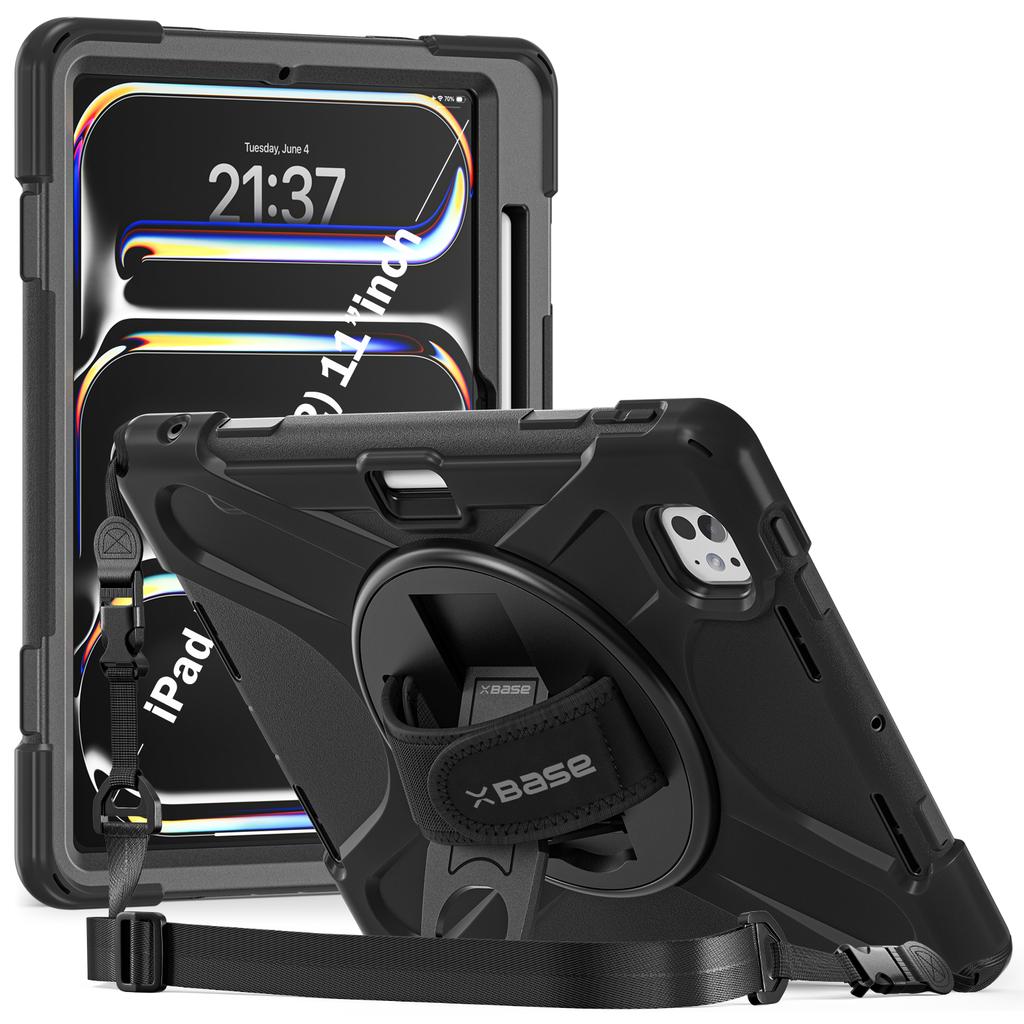 Heavy Duty Case for iPad 11 PRO 2024 w/ Hand Strap, Shoulder Strap & Kickstand Refurbished - N/A (ou "xBase" si vous considérez que c refurbished available on Backmarket