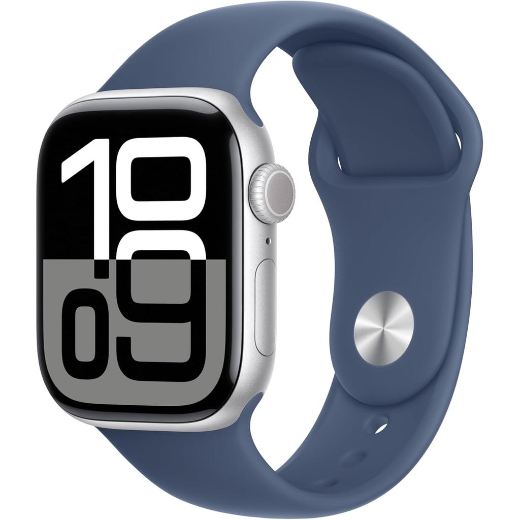 Apple Watch Series 10 (2024) GPS + Cellular 42 mm - Aluminium Silver - Sport band Blue Refurbished - Apple refurbished available on Backmarket