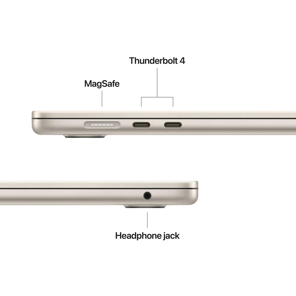MacBook Air (2025) 15-inch - Apple M4 10-core and 10-core GPU - 32GB RAM - SSD 1000GB - Standard display Refurbished - View 4 - Apple