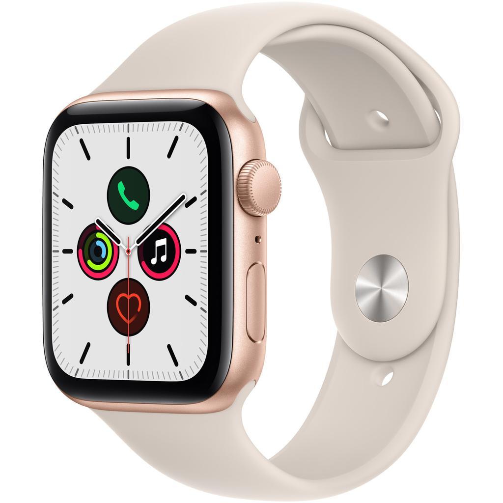 Apple Watch Series SE 1 (2020) GPS + Cellular 44 mm - Aluminium Gold - Sport band Starlight Reconditionné - Apple refurbished available on Backmarket
