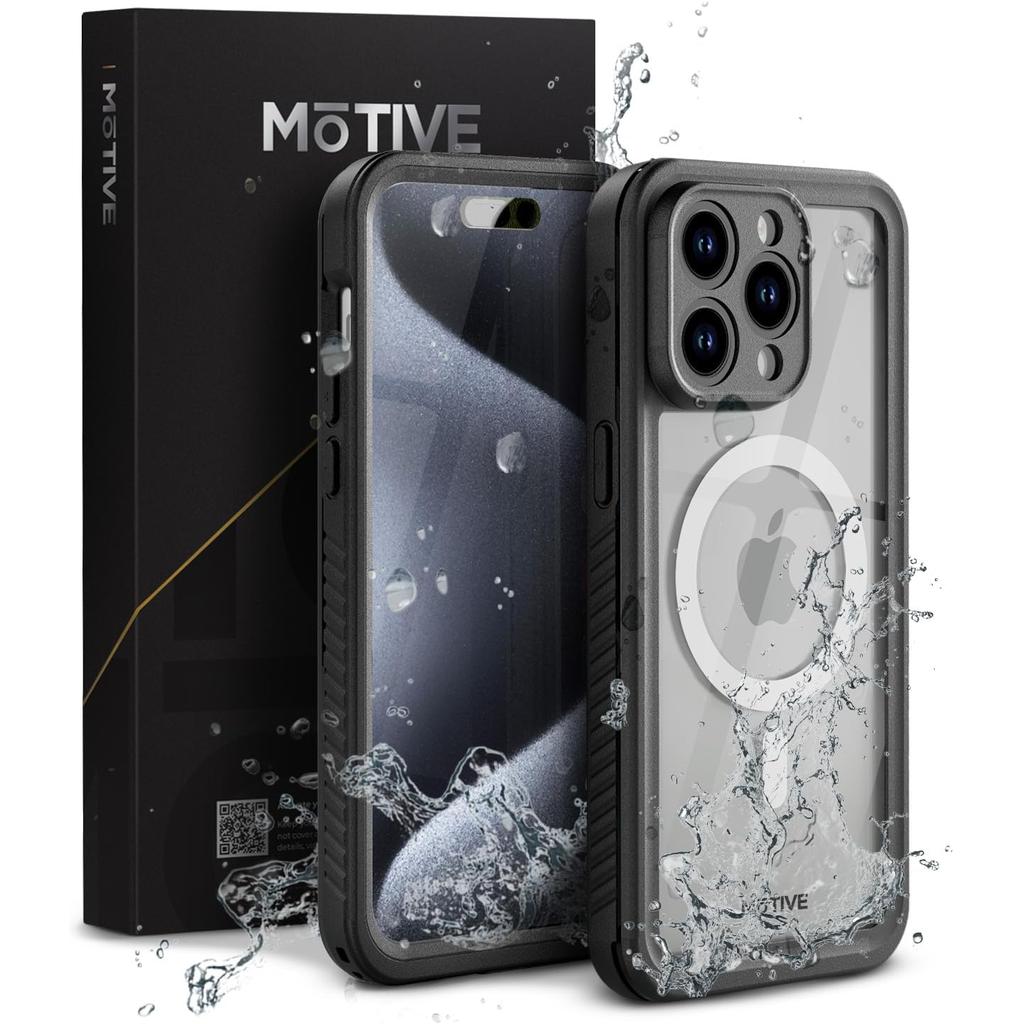 iPhone 15 Pro and protective screen - TPU - Black Refurbished - Motive (This is a known brand, but it could refer to multiple companies refurbished available on Backmarket