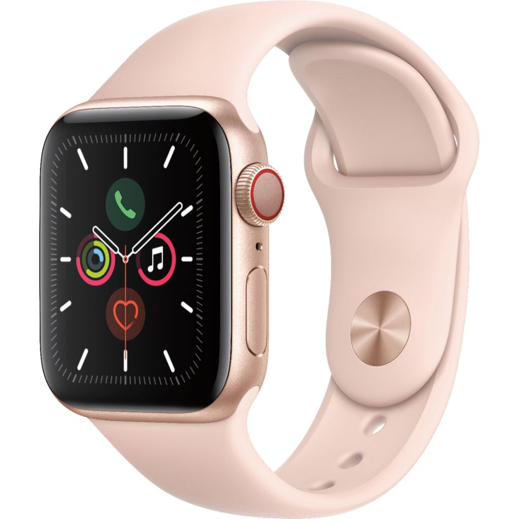 Apple Watch Series 5 (2019) GPS + Cellular 40 mm - Aluminium Gold - Sport band Pink Refurbished - Apple refurbished available on Backmarket