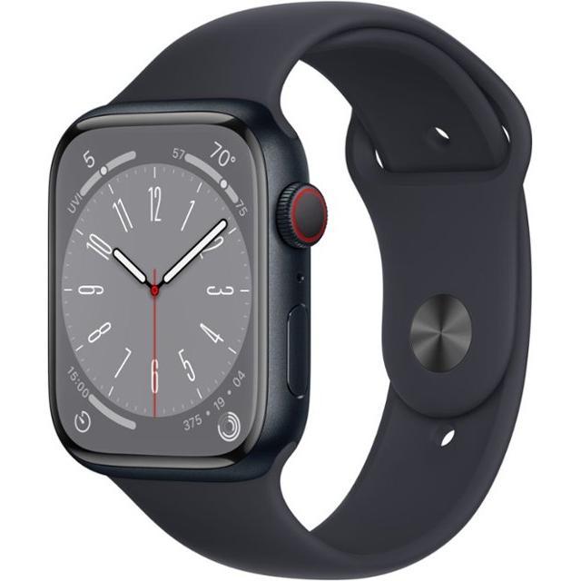 Apple Watch Series 8 (2022) GPS 45 mm - Aluminium Midnight - Sport band Black Refurbished - Apple refurbished available on Backmarket