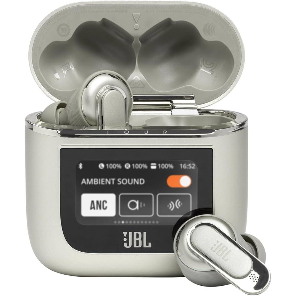 JBL Tour Pro 2 Earbud Noise-Cancelling Bluetooth Earphones - Champagne Refurbished - JBL refurbished available on Backmarket