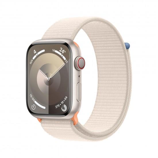 Apple Watch Series 9 (2023) GPS + Cellular 41 mm - Aluminium Starlight - Sport loop Starlight Reconditionné - Apple refurbished available on Backmarket