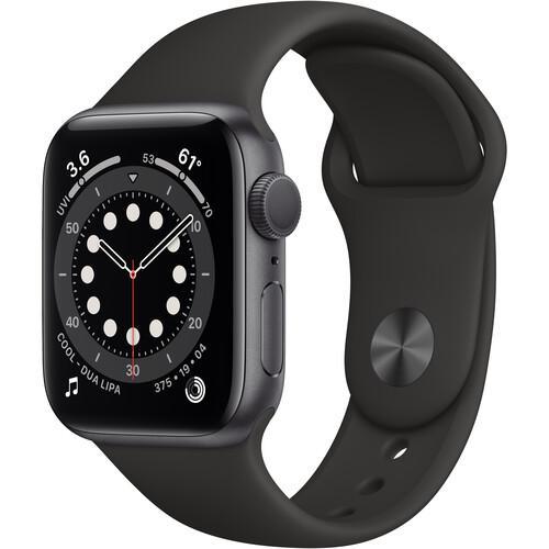 Apple Watch Series 6 (2020) GPS 44 mm - Aluminium Space Gray - Sport band Black Refurbished - Apple refurbished available on Backmarket