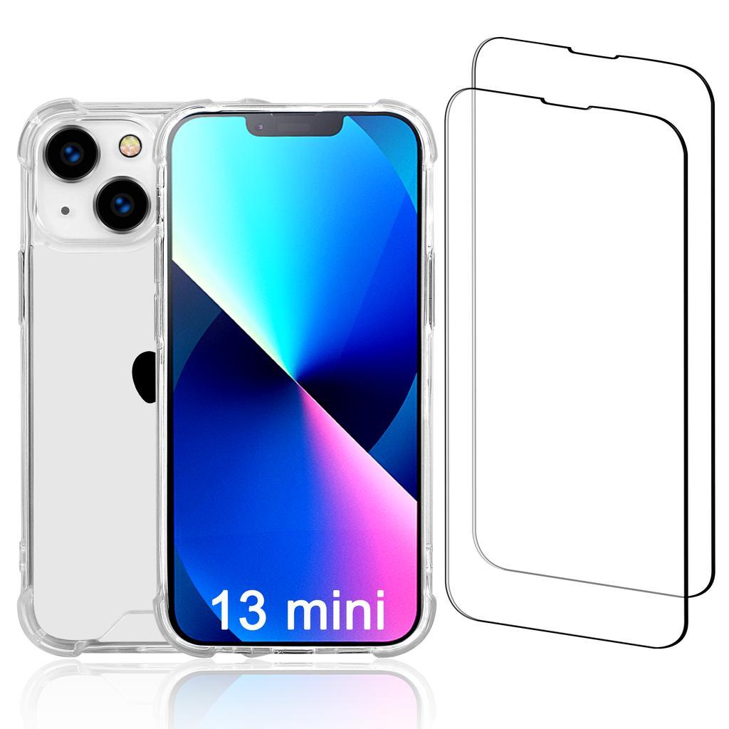 iPhone 13 mini case and 2 protective screens - Recycled plastic - Transparent Refurbished - EcoTech (si c'est une marque connue, sin refurbished available on Backmarket