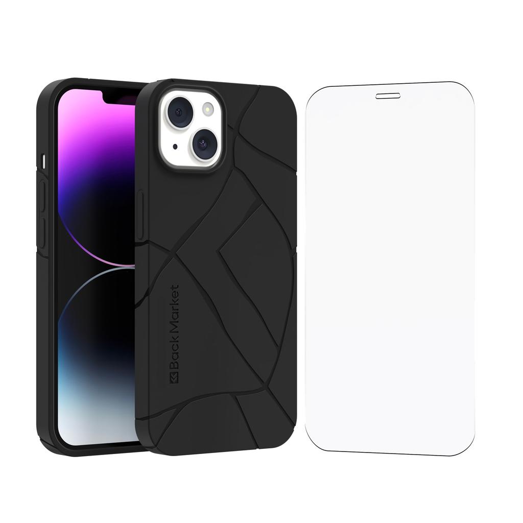 Back Market Case iPhone 14 and protective screen - GRS 4.0 Recycled plastic - Black - Kintsugi Refurbished - Back Market refurbished available on Backmarket